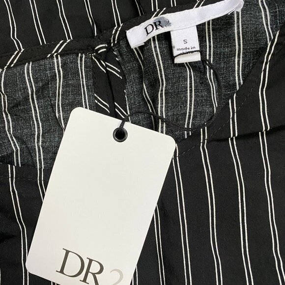 DR2 BNWT Small black short sleeve top white stripe - Picture 4 of 5